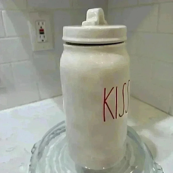 Rae Dunn Tall KISSES Canister New - Picture 12 of 13